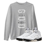 5s White Black shirts to match jordans God Over Money sneaker match tees Air Jordan 5 Retro White Black match shoes to clothes SNRT Sneaker Tees unisex cotton Heather Grey 1 shirts