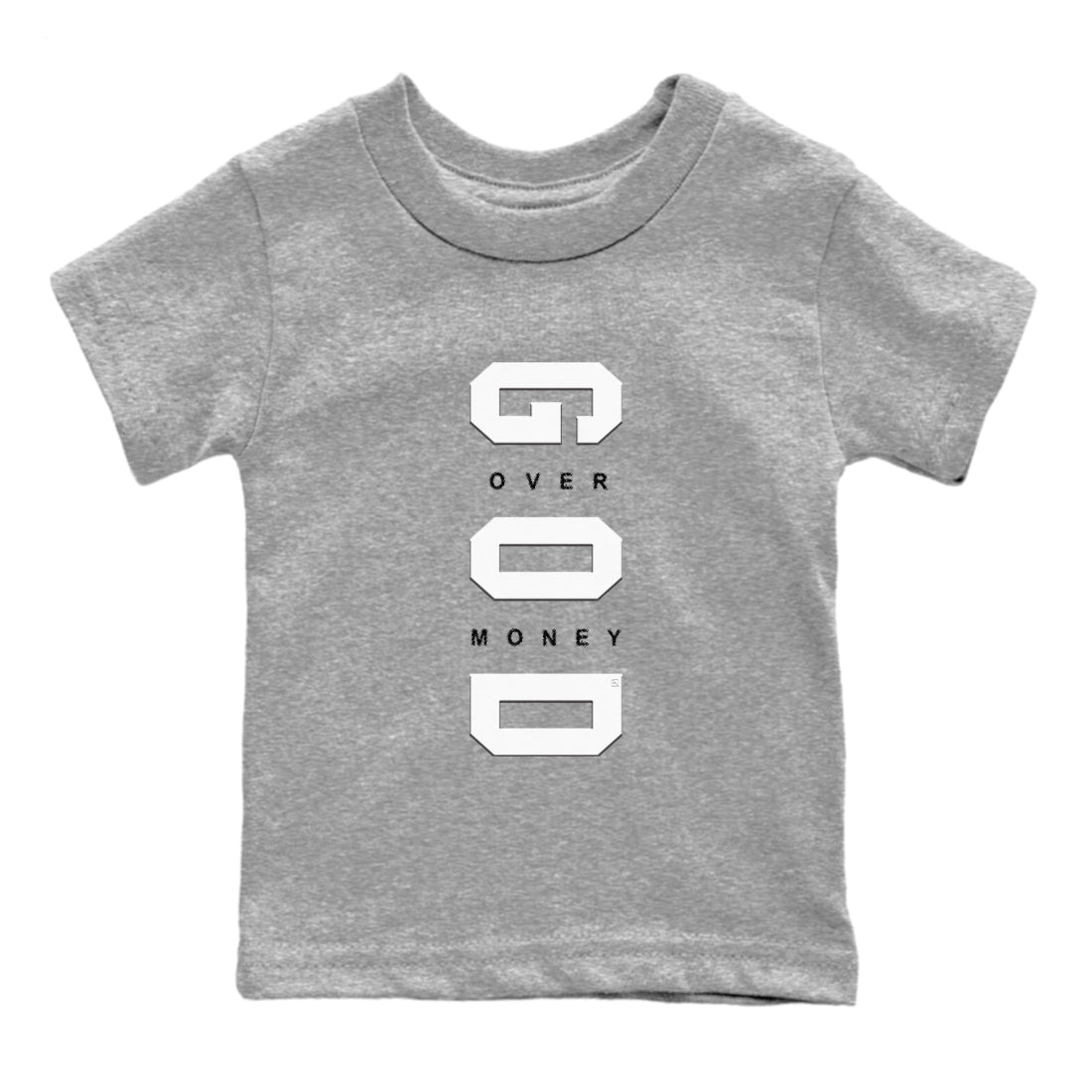 9s Cool Grey shirts to match jordans God Over Money sneaker match tees Air Jordan 9 Retro Cool Grey match shoes to clothes SNRT Sneaker Tees Youth Baby Heather Grey 2 tee