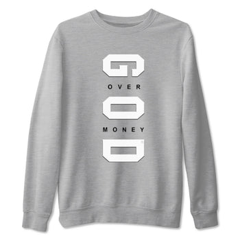 9s Cool Grey shirts to match jordans God Over Money sneaker match tees Air Jordan 9 Retro Cool Grey match shoes to clothes SNRT Sneaker Tees unisex cotton Heather Grey 2 shirts