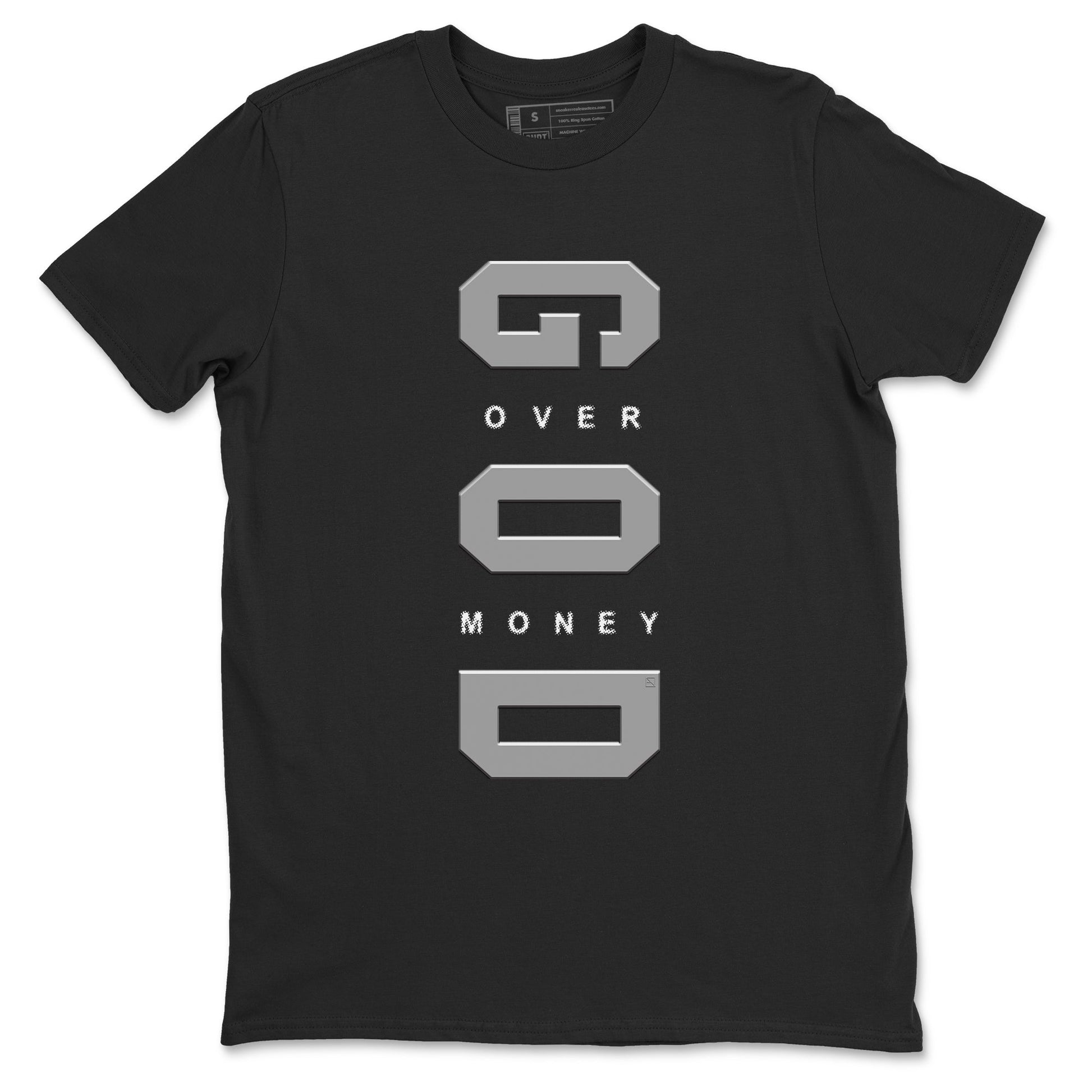 9s Cool Grey shirts to match jordans God Over Money sneaker match tees Air Jordan 9 Retro Cool Grey match shoes to clothes SNRT Sneaker Tees unisex cotton Black 2 shirts