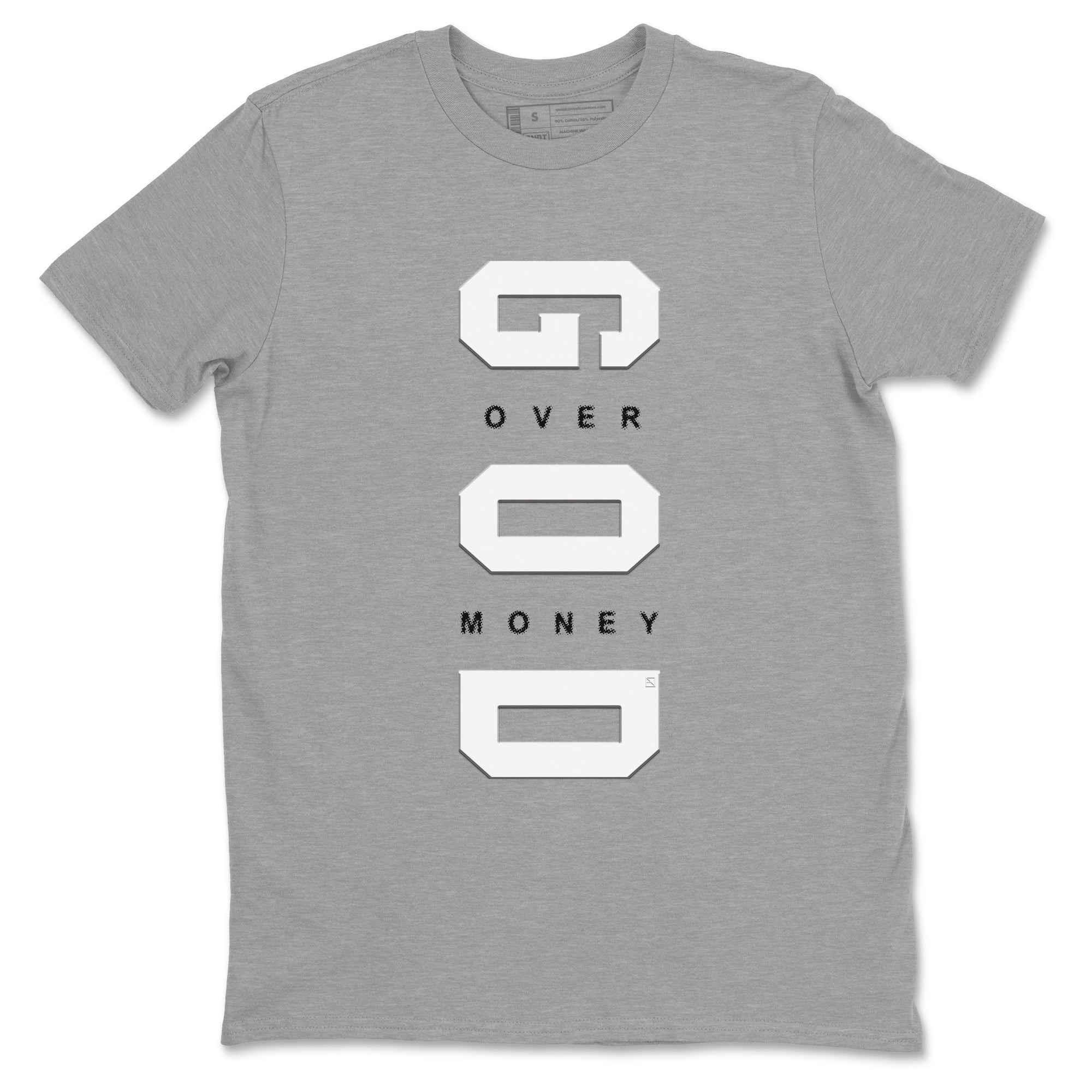 9s Cool Grey shirts to match jordans God Over Money sneaker match tees Air Jordan 9 Retro Cool Grey match shoes to clothes SNRT Sneaker Tees unisex cotton Heather Grey 2 shirts
