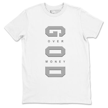 9s Cool Grey shirts to match jordans God Over Money sneaker match tees Air Jordan 9 Retro Cool Grey match shoes to clothes SNRT Sneaker Tees unisex cotton White 2 shirts