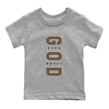 Jordan Jumpman Jack TR Travis Scott Dark Mocha shirts to match jordans God Over Money sneaker match tees Jordan Jumpman Jack Travis Scott Dark Mocha match shoes to clothes SNRT Sneaker Tees Youth Baby Heather Grey 2 tee