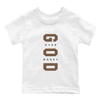 Jordan Jumpman Jack TR Travis Scott Dark Mocha shirts to match jordans God Over Money sneaker match tees Jordan Jumpman Jack Travis Scott Dark Mocha match shoes to clothes SNRT Sneaker Tees Youth Baby White 2 tee