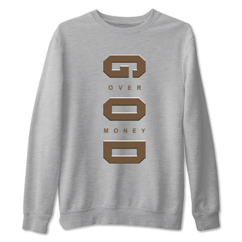 Jordan Jumpman Jack TR Travis Scott Dark Mocha shirts to match jordans God Over Money sneaker match tees Jordan Jumpman Jack Travis Scott Dark Mocha match shoes to clothes SNRT Sneaker Tees unisex cotton Heather Grey 2 shirts