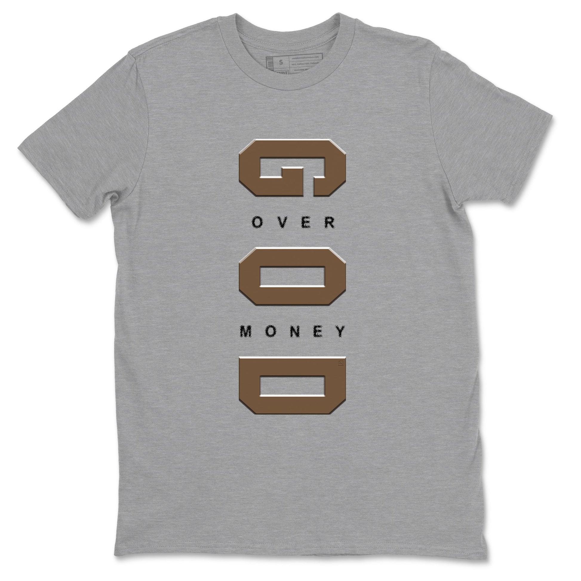 Jordan Jumpman Jack TR Travis Scott Dark Mocha shirts to match jordans God Over Money sneaker match tees Jordan Jumpman Jack Travis Scott Dark Mocha match shoes to clothes SNRT Sneaker Tees unisex cotton Heather Grey 2 shirts