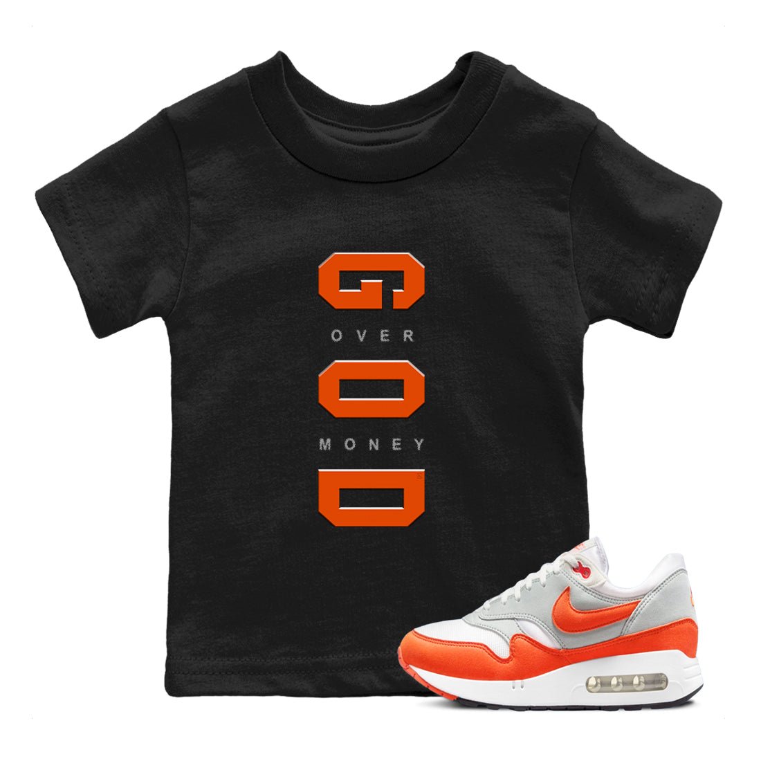 Air Max 1 OG '86 'Summit White and Cosmic Clay shirts to match jordans God Over Money sneaker match tees Air Max 1 Cosmic Clay match shoes to clothes SNRT Sneaker Tees Youth Baby Black 1 tee