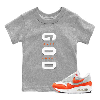 Air Max 1 OG '86 'Summit White and Cosmic Clay shirts to match jordans God Over Money sneaker match tees Air Max 1 Cosmic Clay match shoes to clothes SNRT Sneaker Tees Youth Baby Heather Grey 1 tee