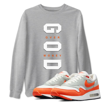 Air Max 1 OG '86 'Summit White and Cosmic Clay shirts to match jordans God Over Money sneaker match tees Air Max 1 Cosmic Clay match shoes to clothes SNRT Sneaker Tees unisex cotton Heather Grey 1 shirts