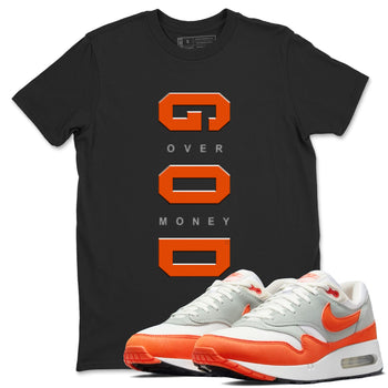 Air Max 1 OG '86 'Summit White and Cosmic Clay shirts to match jordans God Over Money sneaker match tees Air Max 1 Cosmic Clay match shoes to clothes SNRT Sneaker Tees unisex cotton Black 1 shirts