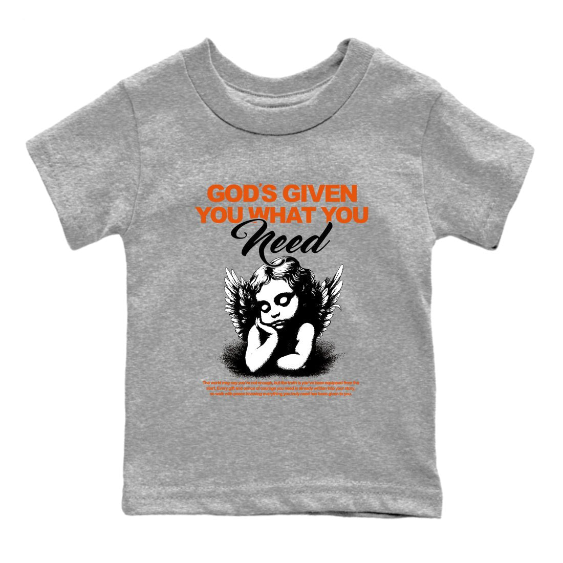 Sneaker match tees – Streetwear Graphic Tees Air Jordan 1 Shattered Backboard Sneakers – God's Given You What You Need Kids Craphic T-Shirt Heather Grey 2