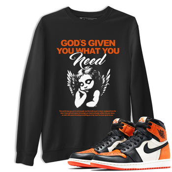 Sneaker match tees – Streetwear Graphic Tees Air Jordan 1 Shattered Backboard Sneakers – God's Given You What You Need Graphic Tee Black 1