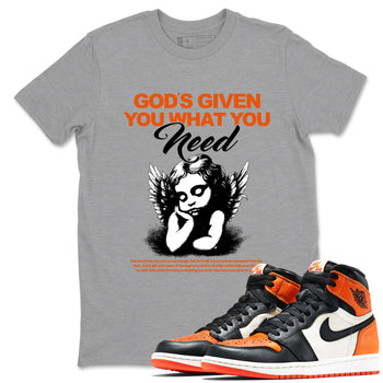 Sneaker match tees – Streetwear Graphic Tees Air Jordan 1 Shattered Backboard Sneakers – God's Given You What You Need Graphic Tee Heather Grey 1