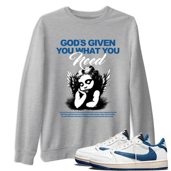 Sneaker match tees – Streetwear Graphic Tees Air Jordan 1 Travis Scott Fragment Sneakers – God's Given You What You Need Graphic Tee Heather Grey 1