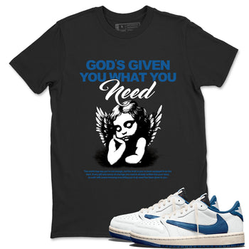 Sneaker match tees – Streetwear Graphic Tees Air Jordan 1 Travis Scott Fragment Sneakers – God's Given You What You Need Graphic Tee Black 1