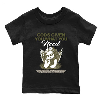 Sneaker Threads – Sneaker Tees To Match Air Jordan 3 Medium Olive – God's Given You What You Need Youth Graphic Tee Black 2. Perfect for Jordan releases 2025 colorways.