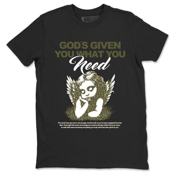 Sneaker Threads – Sneaker Tees To Match Air Jordan 3 Medium Olive – God's Given You What You Need Graphic Tee Black 2. Perfect for Jordan releases 2025 colorways.