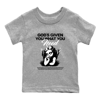 Best Christmas gifts for sneakerheads  – Sneaker Tees To Match Air Jordan 4 Black Cat Sneakers – God's Given You What You Need Kids T-Shirt Heather Grey 2