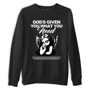 Best Christmas gifts for sneakerheads  – Sneaker Tees To Match Air Jordan 4 Black Cat Sneakers – God's Given You What You Need Graphic Tee Black 2