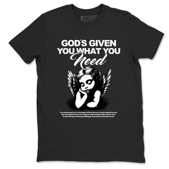 Best Christmas gifts for sneakerheads  – Sneaker Tees To Match Air Jordan 4 Black Cat Sneakers – God's Given You What You Need Graphic Tee Black 2