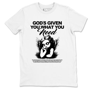 Best Christmas gifts for sneakerheads  – Sneaker Tees To Match Air Jordan 4 Black Cat Sneakers – God's Given You What You Need Graphic Tee White 2