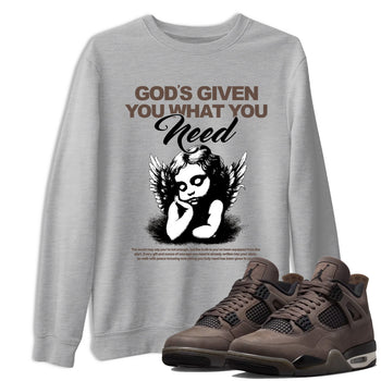 Sneaker match tees – Streetwear Graphic Tees Air Jordan 4 Cave Stone Sneakers – God's Given You What You Need Graphic Tee Heather Grey 1