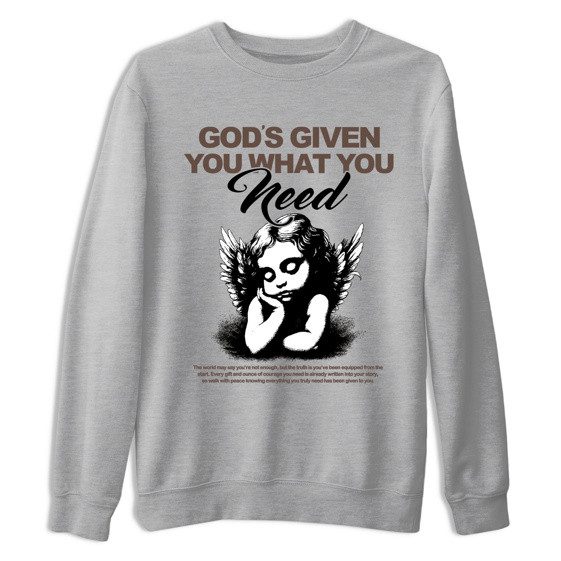 Sneaker match tees – Streetwear Graphic Tees Air Jordan 4 Cave Stone Sneakers – God's Given You What You Need Graphic Tee Heather Grey 2