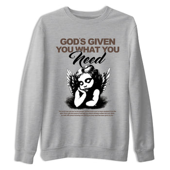 Sneaker match tees – Streetwear Graphic Tees Air Jordan 4 Cave Stone Sneakers – God's Given You What You Need Graphic Tee Heather Grey 2
