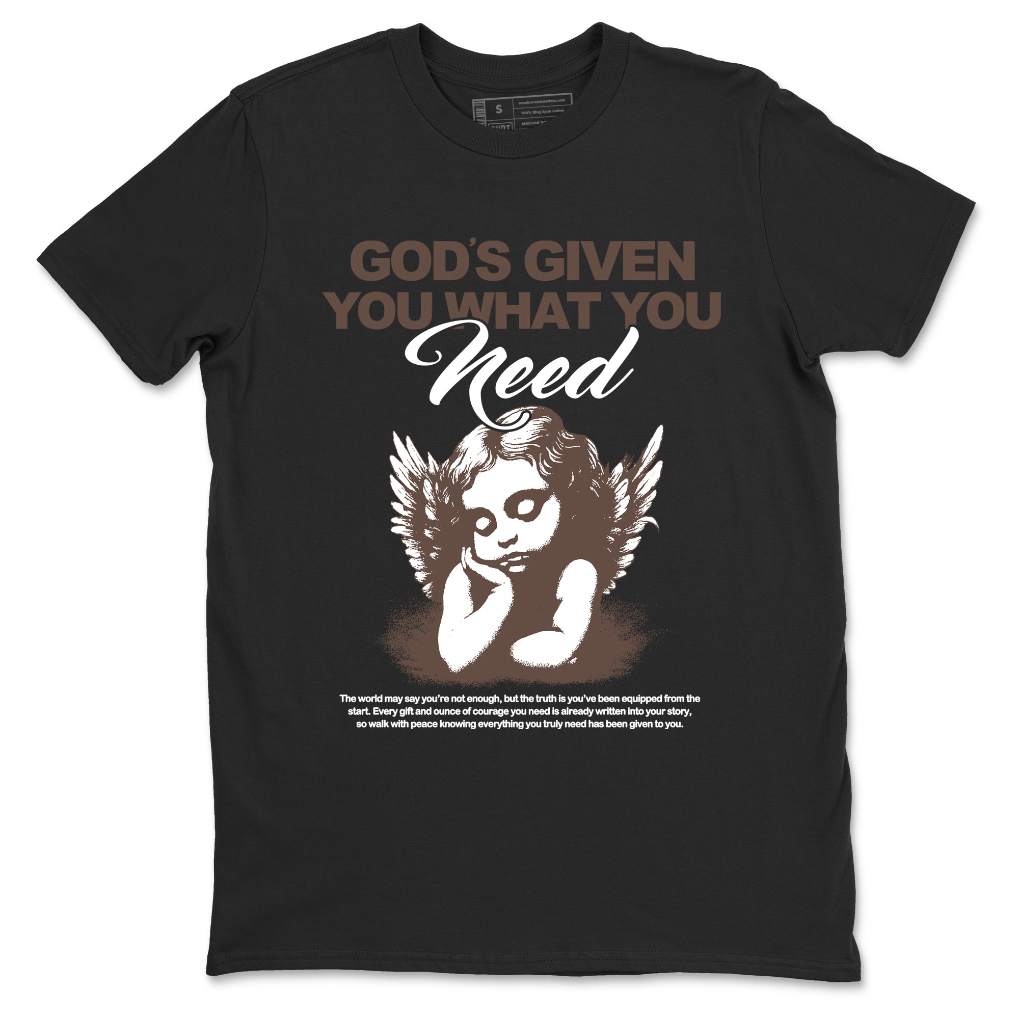 Sneaker match tees – Streetwear Graphic Tees Air Jordan 4 Cave Stone Sneakers – God's Given You What You Need Graphic Tee Black 2
