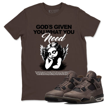 Sneaker match tees – Streetwear Graphic Tees Air Jordan 4 Cave Stone Sneakers – God's Given You What You Need Graphic Tee Dark Chocolate 1