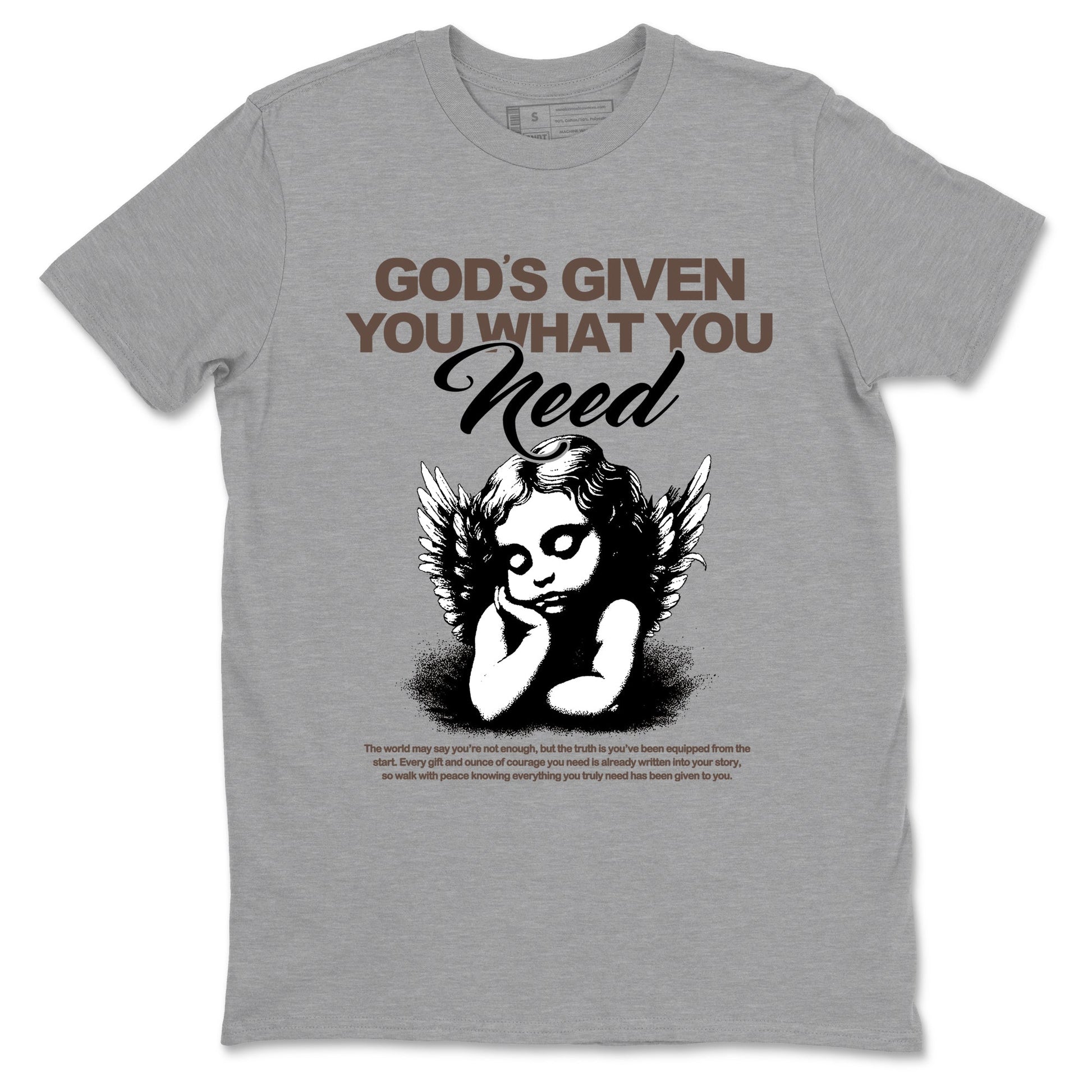 Sneaker match tees – Streetwear Graphic Tees Air Jordan 4 Cave Stone Sneakers – God's Given You What You Need Graphic Tee Heather Grey 2