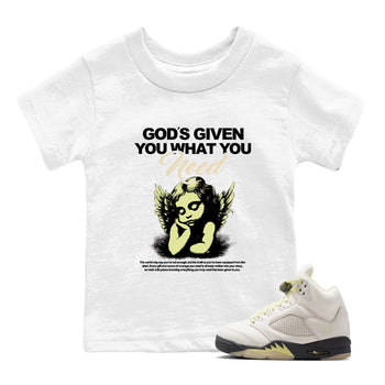Sneaker match tees – Streetwear Graphic Tees Air Jordan 5 Luminous Green Sneakers – God's Given You What You Need Kids Craphic T-Shirt White 1