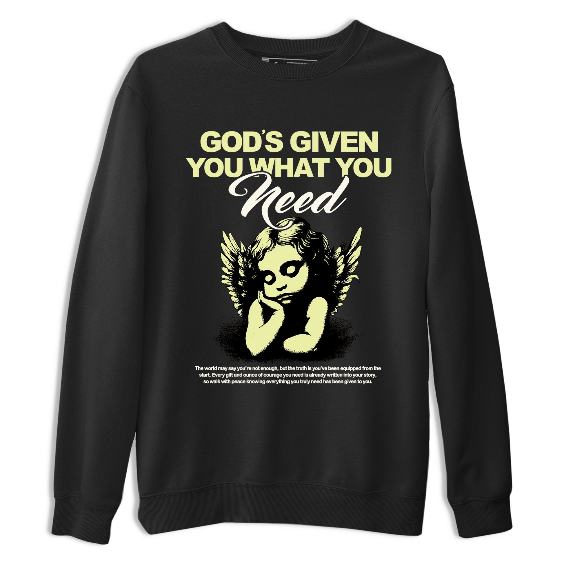 Sneaker match tees – Streetwear Graphic Tees Air Jordan 5 Luminous Green Sneakers – God's Given You What You Need Graphic Tee Black 2