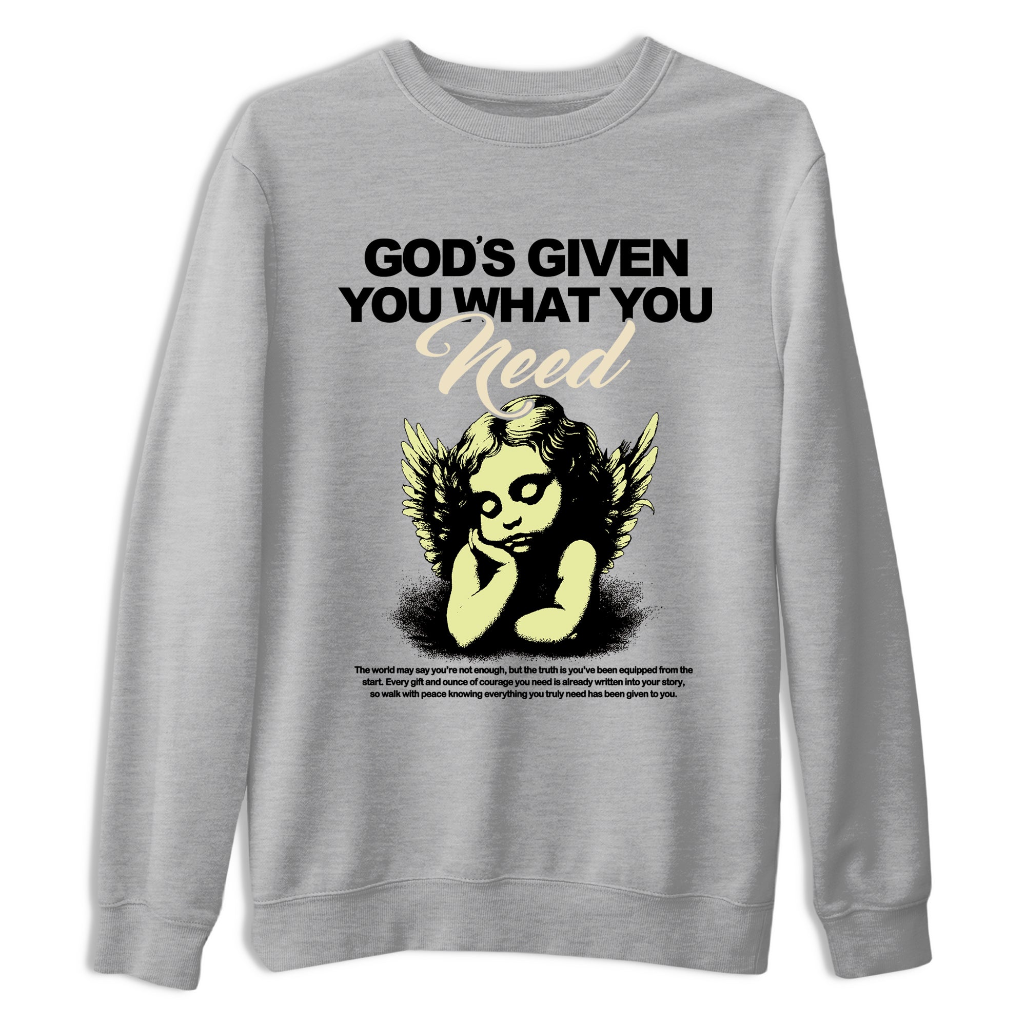 Sneaker match tees – Streetwear Graphic Tees Air Jordan 5 Luminous Green Sneakers – God's Given You What You Need Graphic Tee Heather Grey 2