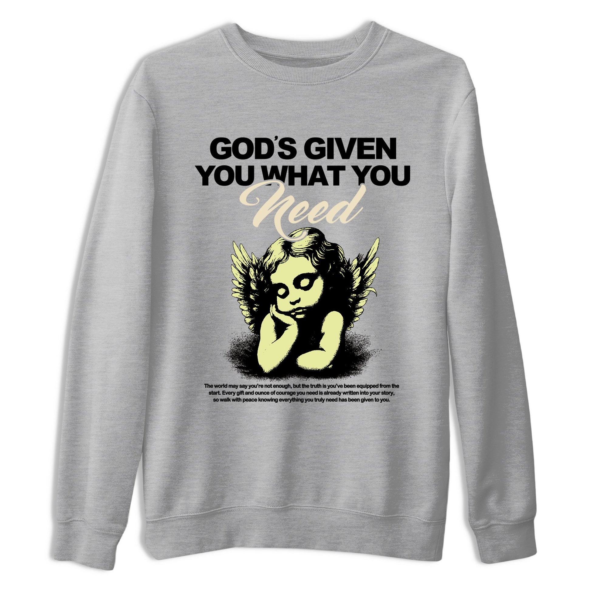 Sneaker match tees – Streetwear Graphic Tees Air Jordan 5 Luminous Green Sneakers – God's Given You What You Need Graphic Tee Heather Grey 2
