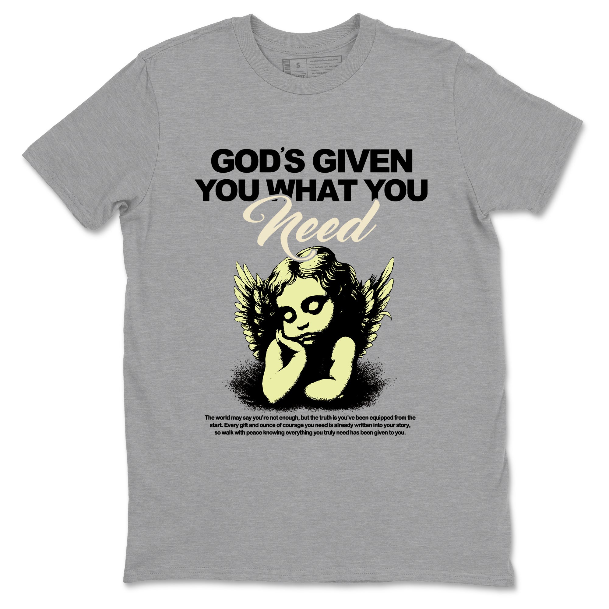 Sneaker match tees – Streetwear Graphic Tees Air Jordan 5 Luminous Green Sneakers – God's Given You What You Need Graphic Tee Heather Grey 2