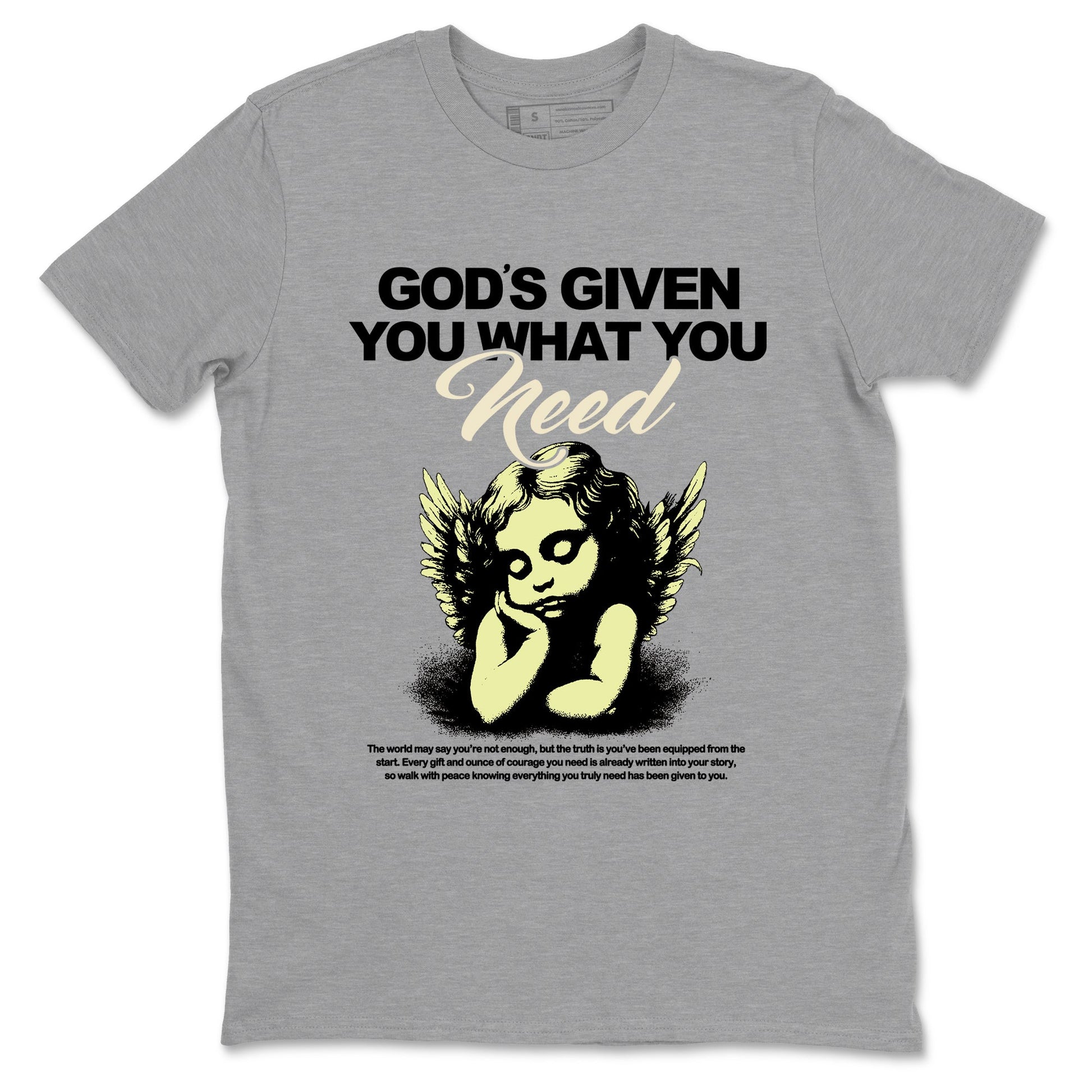 Sneaker match tees – Streetwear Graphic Tees Air Jordan 5 Luminous Green Sneakers – God's Given You What You Need Graphic Tee Heather Grey 2