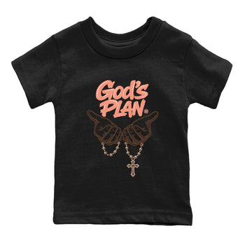 Sneaker match tees – Sneaker Tees To Match Air Jordan 1 Baroque Brown Shoes – God's Plan Kids T-Shirt Black 2