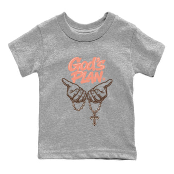 Sneaker match tees – Sneaker Tees To Match Air Jordan 1 Baroque Brown Shoes – God's Plan Kids T-Shirt Heather Grey 2