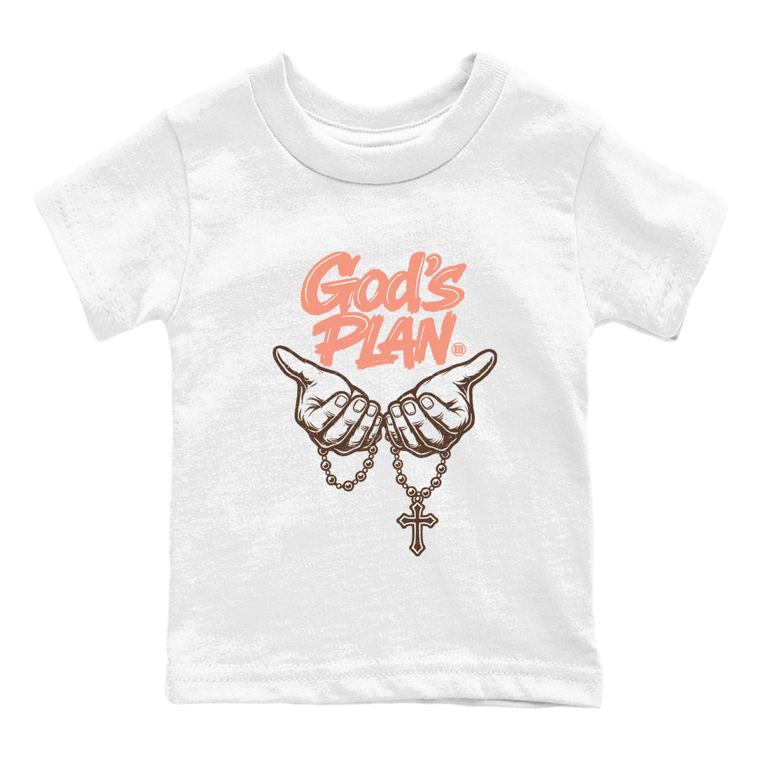 Sneaker match tees – Sneaker Tees To Match Air Jordan 1 Baroque Brown Shoes – God's Plan Kids T-Shirt White 2