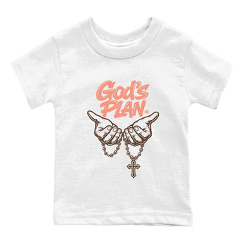 Sneaker match tees – Sneaker Tees To Match Air Jordan 1 Baroque Brown Shoes – God's Plan Kids T-Shirt White 2