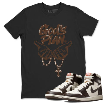 Sneaker match tees – Sneaker Tees To Match Air Jordan 1 Baroque Brown Shoes – God's Plan Tee Black 1