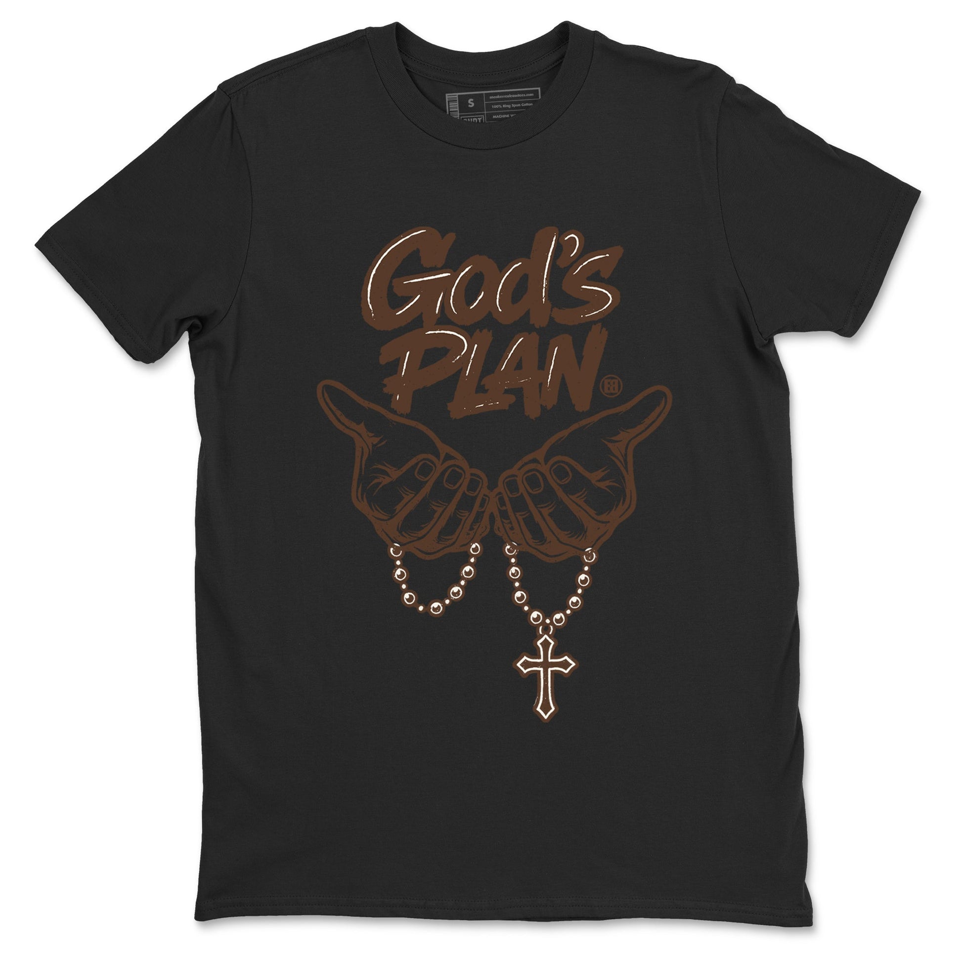 Sneaker match tees – Sneaker Tees To Match Air Jordan 1 Baroque Brown Shoes – God's Plan Tee Black 2