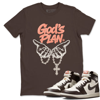 Sneaker match tees – Sneaker Tees To Match Air Jordan 1 Baroque Brown Shoes – God's Plan Tee Dark Chocolate 1