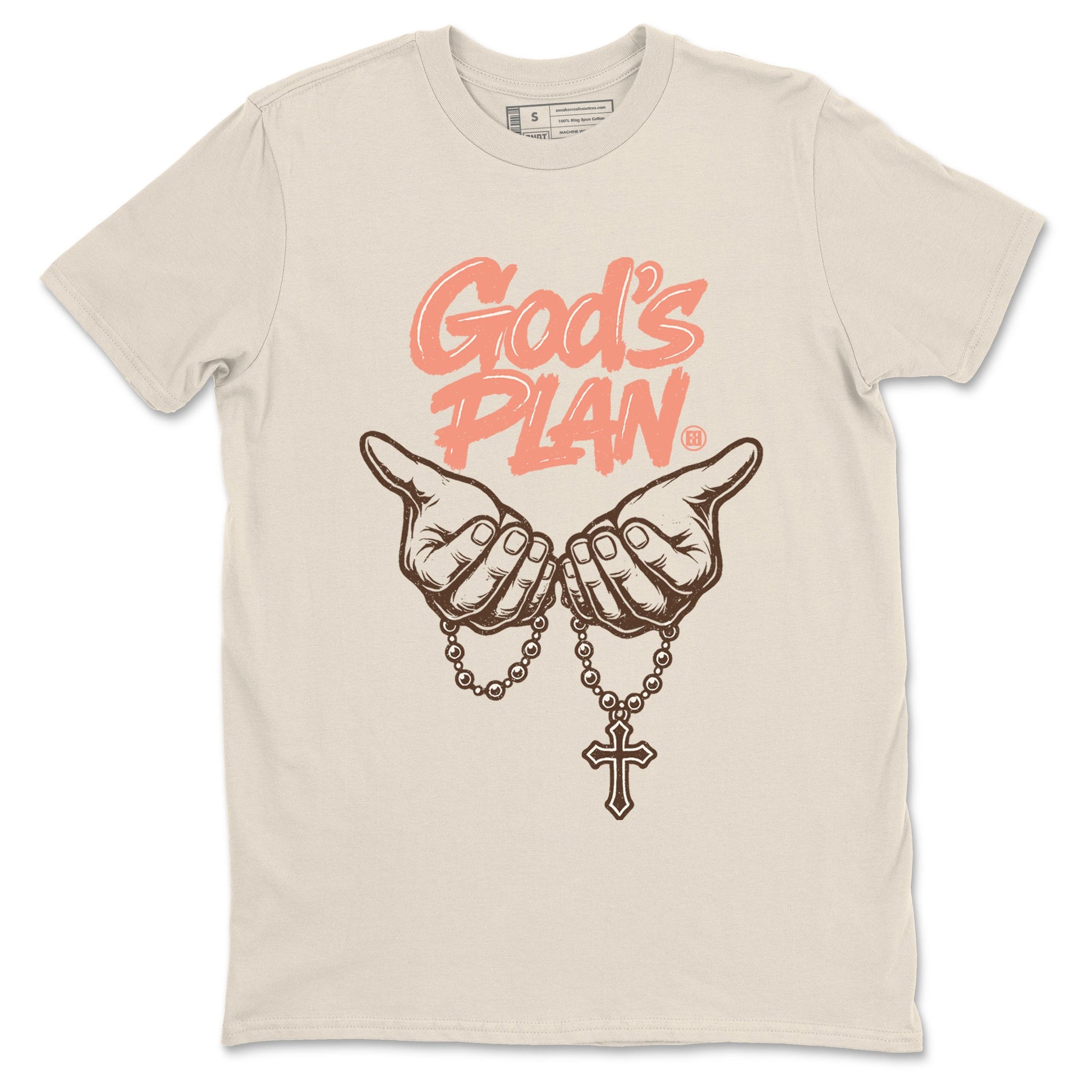 Sneaker match tees – Sneaker Tees To Match Air Jordan 1 Baroque Brown Shoes – God's Plan Tee Natural 2