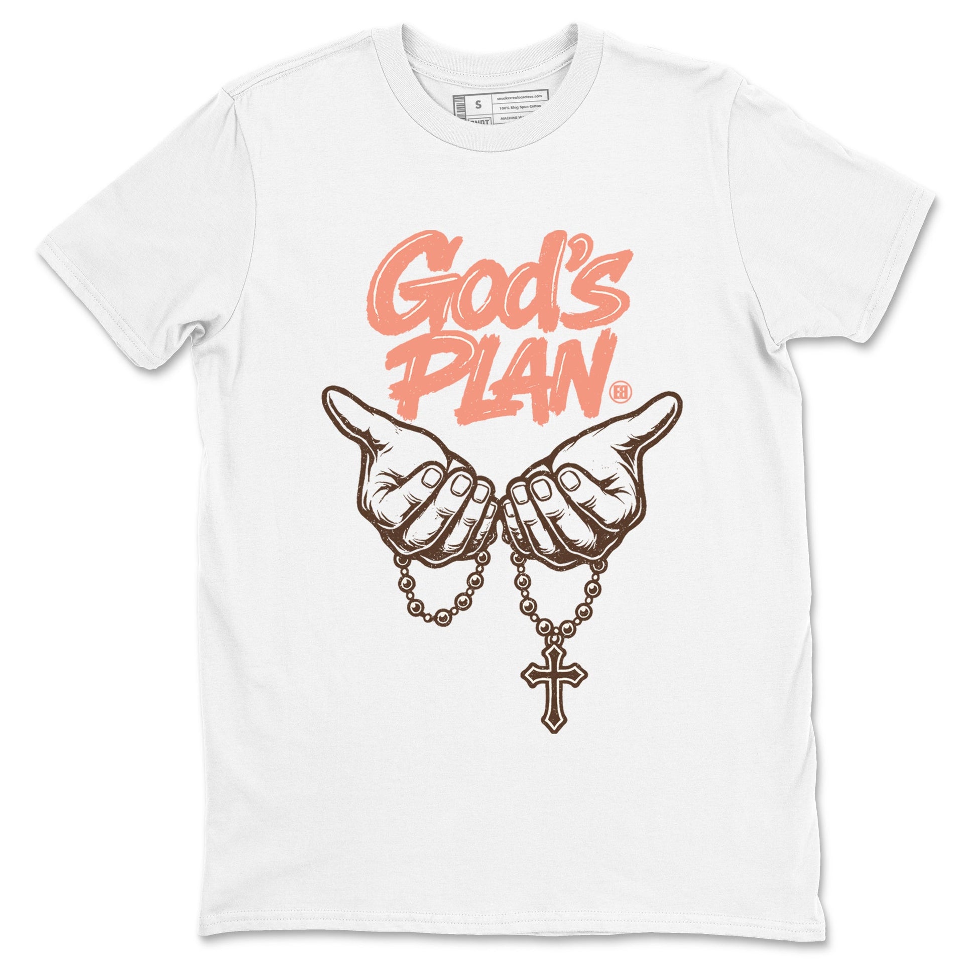 Sneaker match tees – Sneaker Tees To Match Air Jordan 1 Baroque Brown Shoes – God's Plan Tee White 2