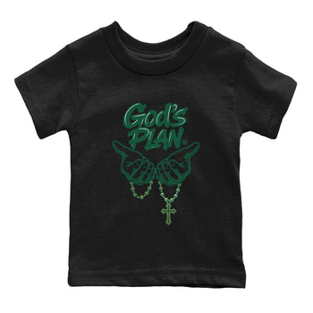 Sneaker Threads – Sneaker Tees To Match Air Jordan 1 Pro Green – God's Plan Youth Graphic Tee Black 2. Perfect for Jordan releases 2025 colorways.