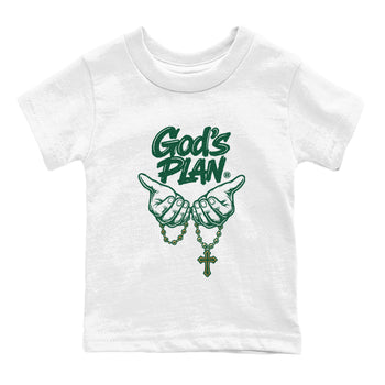 Sneaker Threads – Sneaker Tees To Match Air Jordan 1 Pro Green – God's Plan Youth Graphic Tee White 2. Perfect for Jordan releases 2025 colorways.