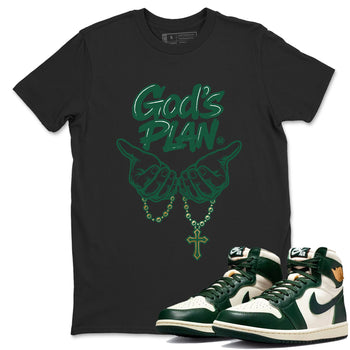 Sneaker Threads – Sneaker Tees To Match Air Jordan 1 Pro Green – God's Plan Graphic Tee Black 1. Perfect for Jordan releases 2025 colorways.