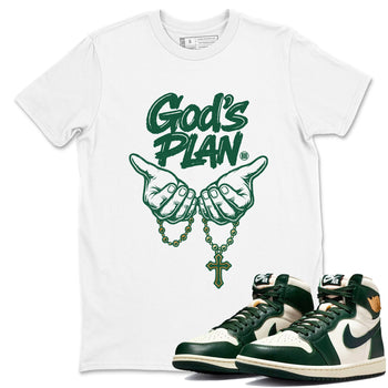 Sneaker Threads – Sneaker Tees To Match Air Jordan 1 Pro Green – God's Plan Graphic Tee White 1. Perfect for Jordan releases 2025 colorways.